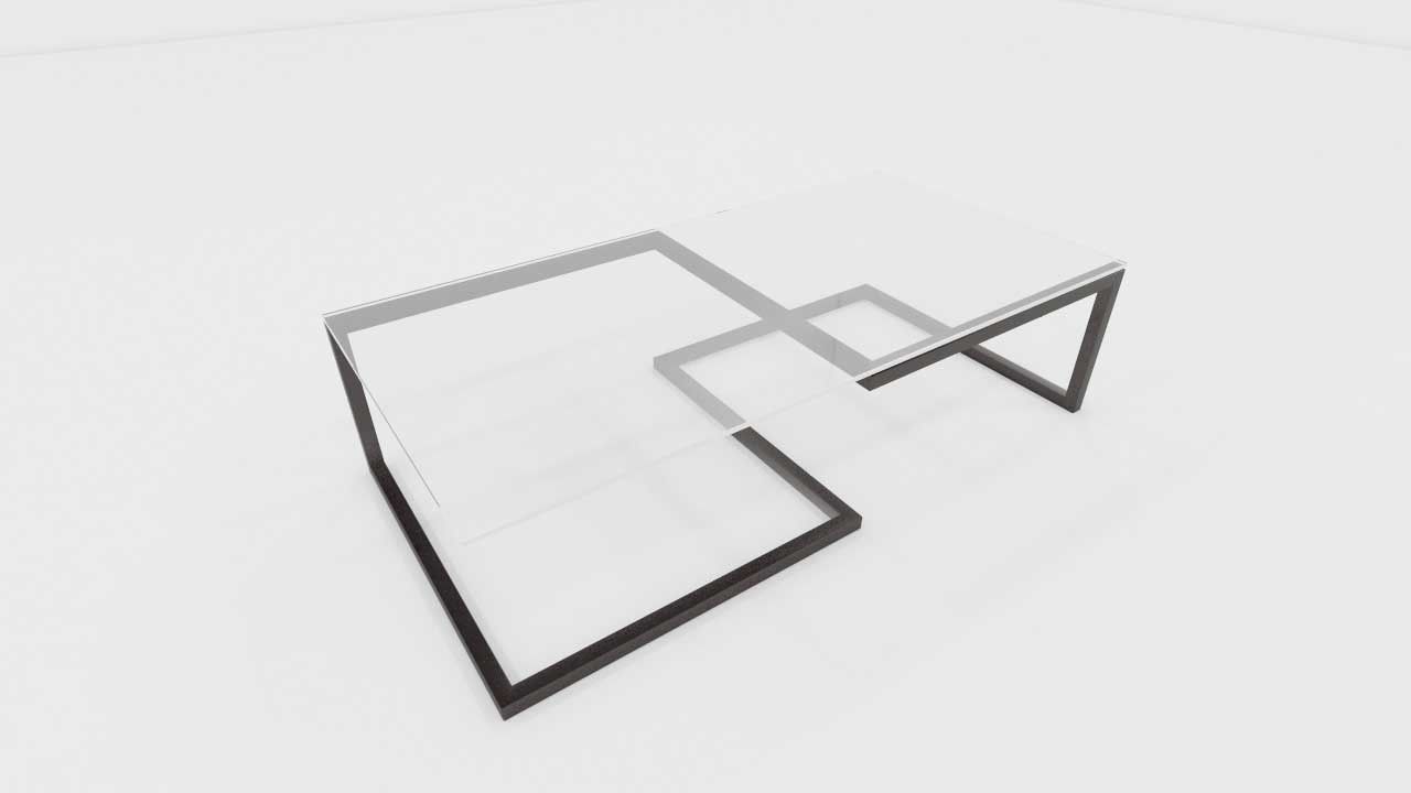 mesa de centro linea oda Low-poly 3D model_1