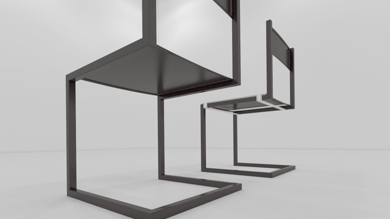 silla linea oda Low-poly 3D model_4
