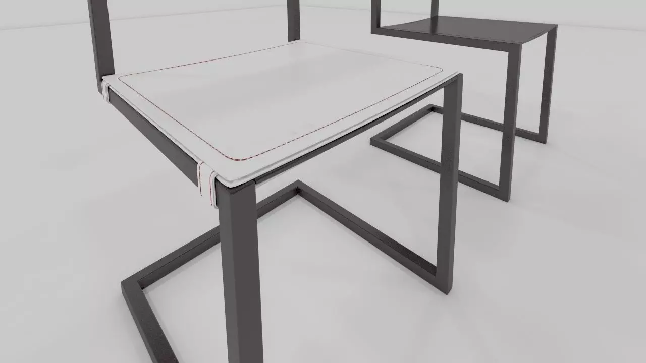 silla linea oda Low-poly 3D model_0