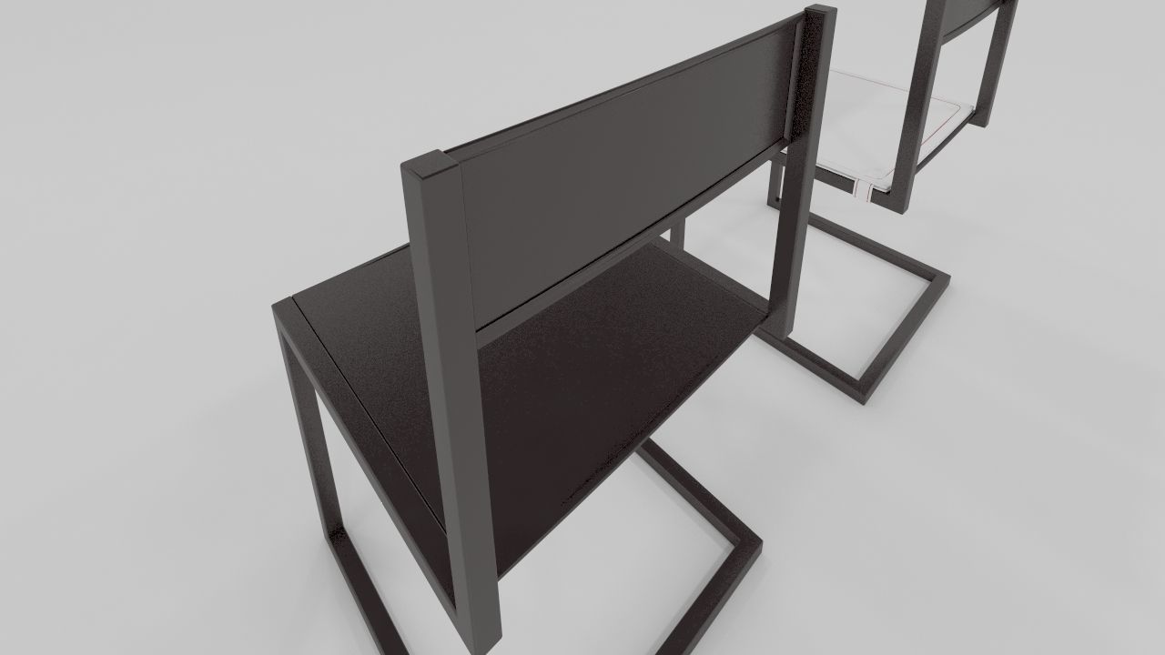 silla linea oda Low-poly 3D model_3