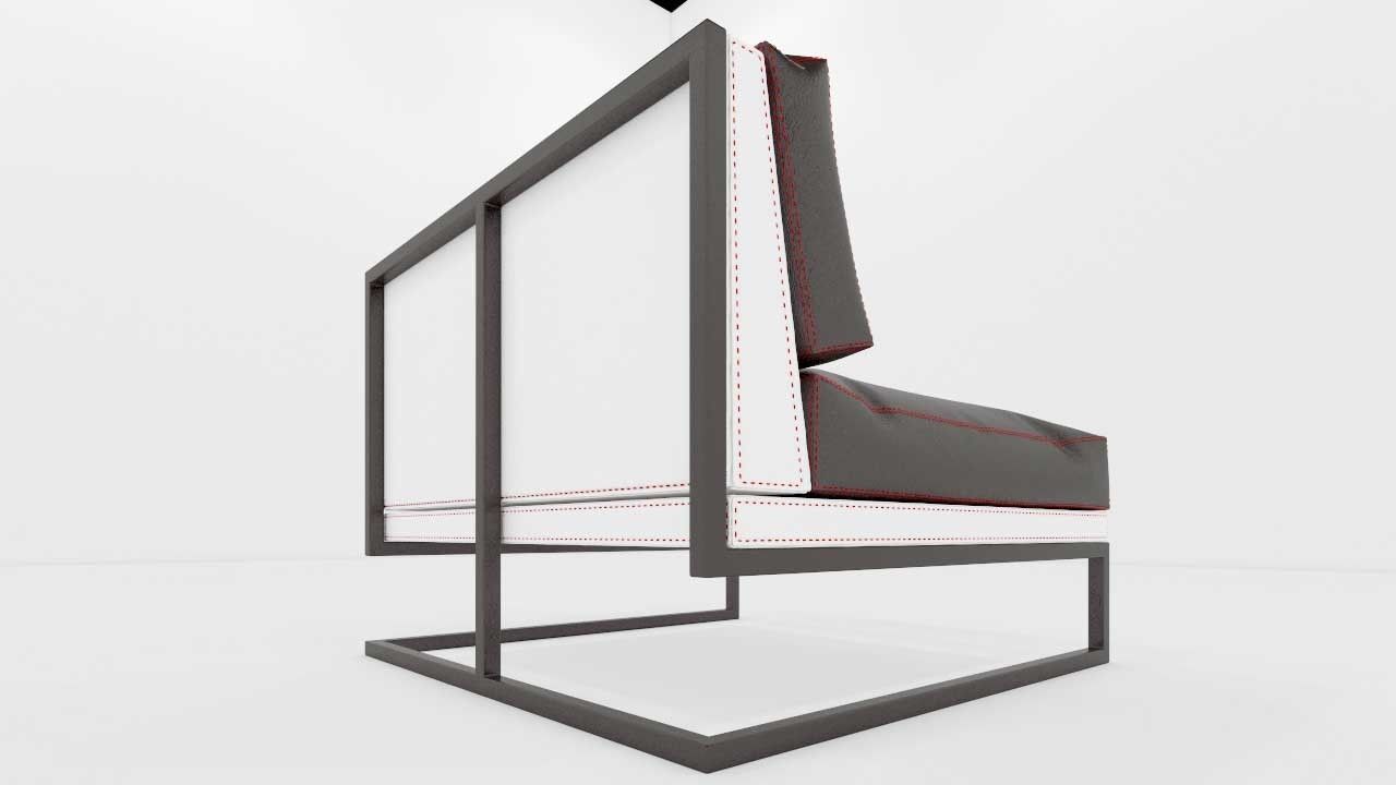 sillon individual linea oda Low-poly 3D model_3