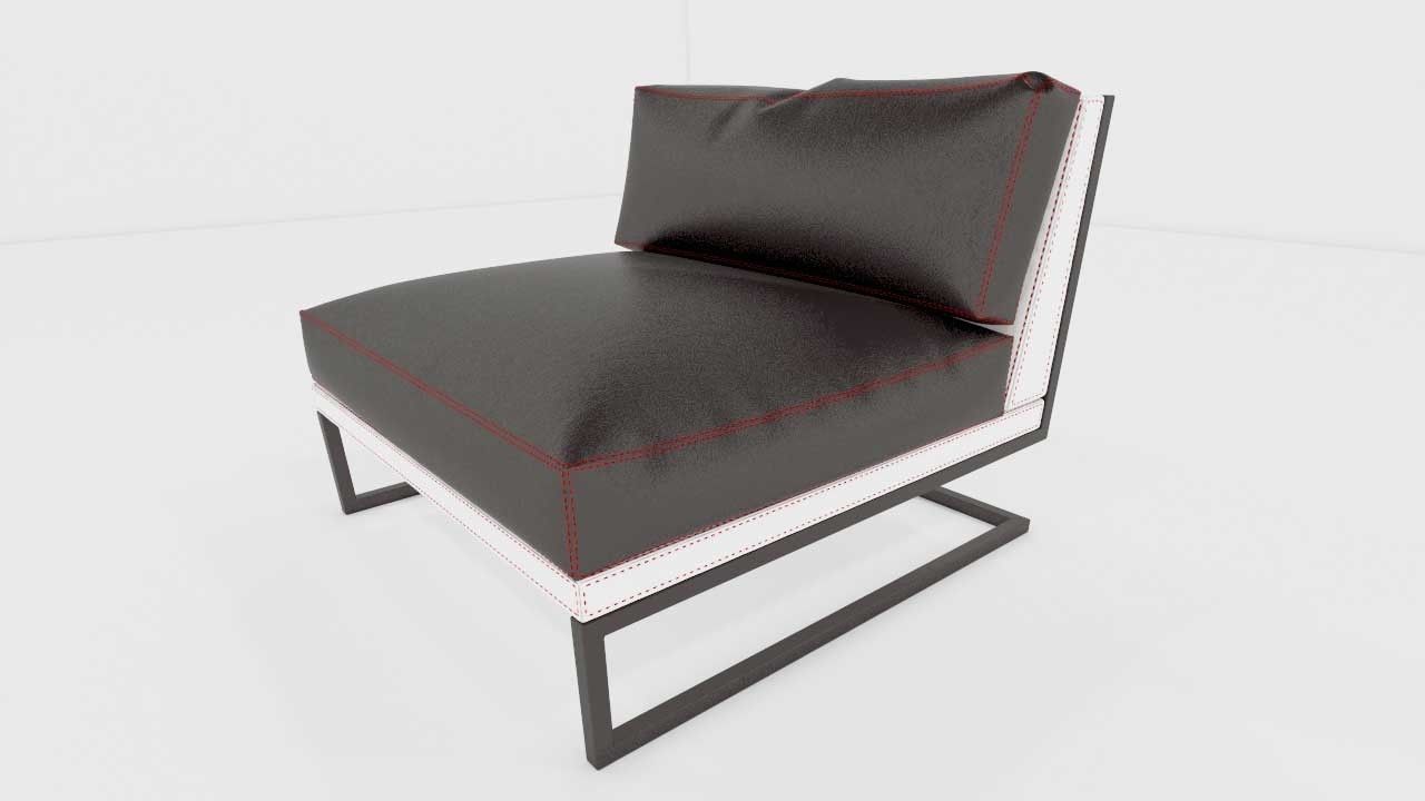 sillon individual linea oda Low-poly 3D model_4