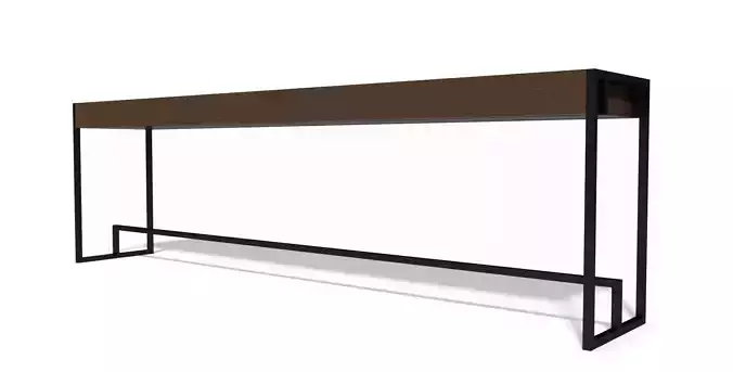 Console table with wood and metal frame