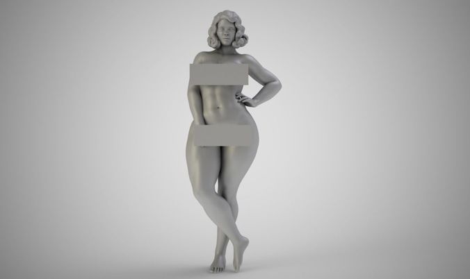 Curvaceous woman in bikini 3D print model