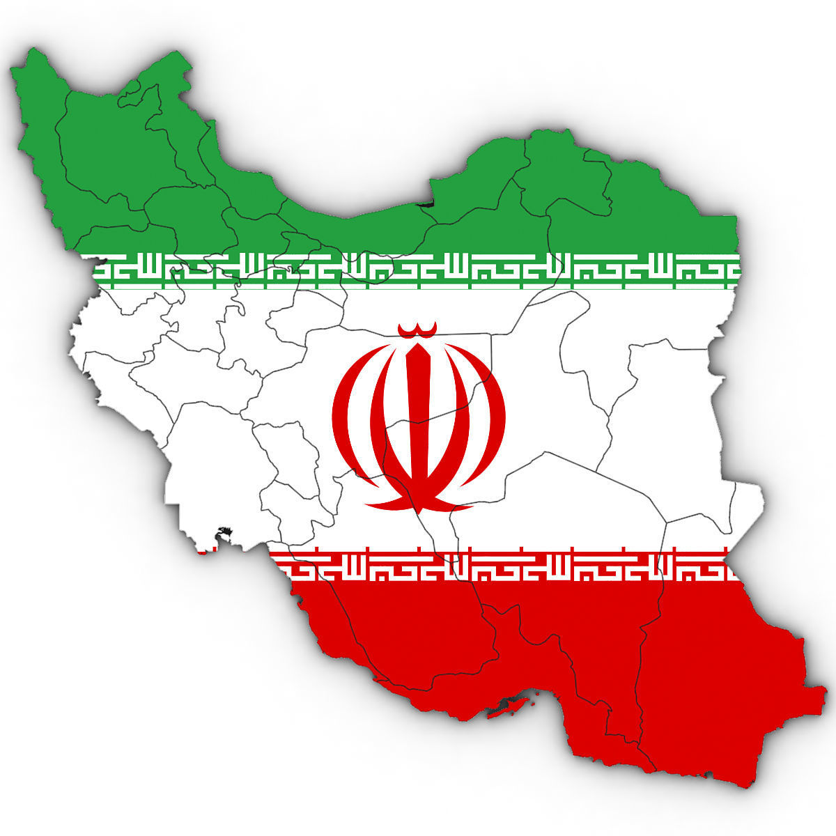 3d Political Map of Iran 3D model_4