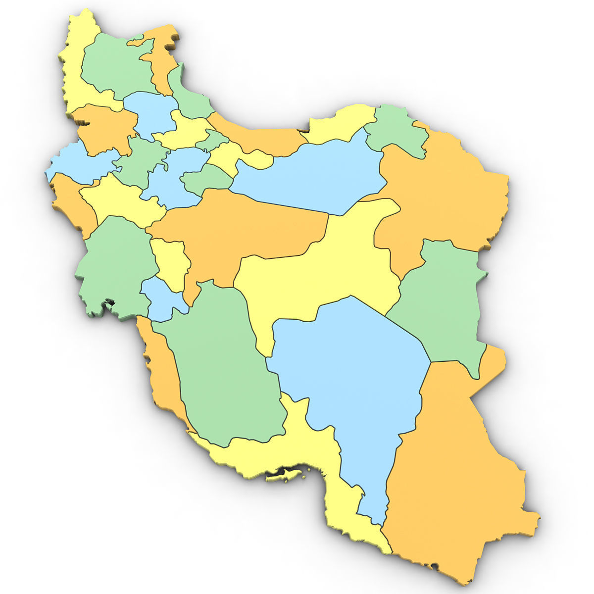 3d Political Map of Iran 3D model_1