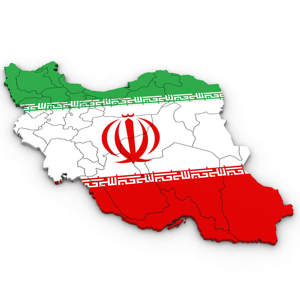 3d Political Map of Iran 3D model_2