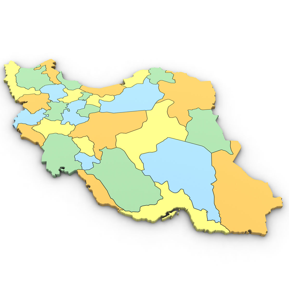 3d Political Map of Iran 3D model_3
