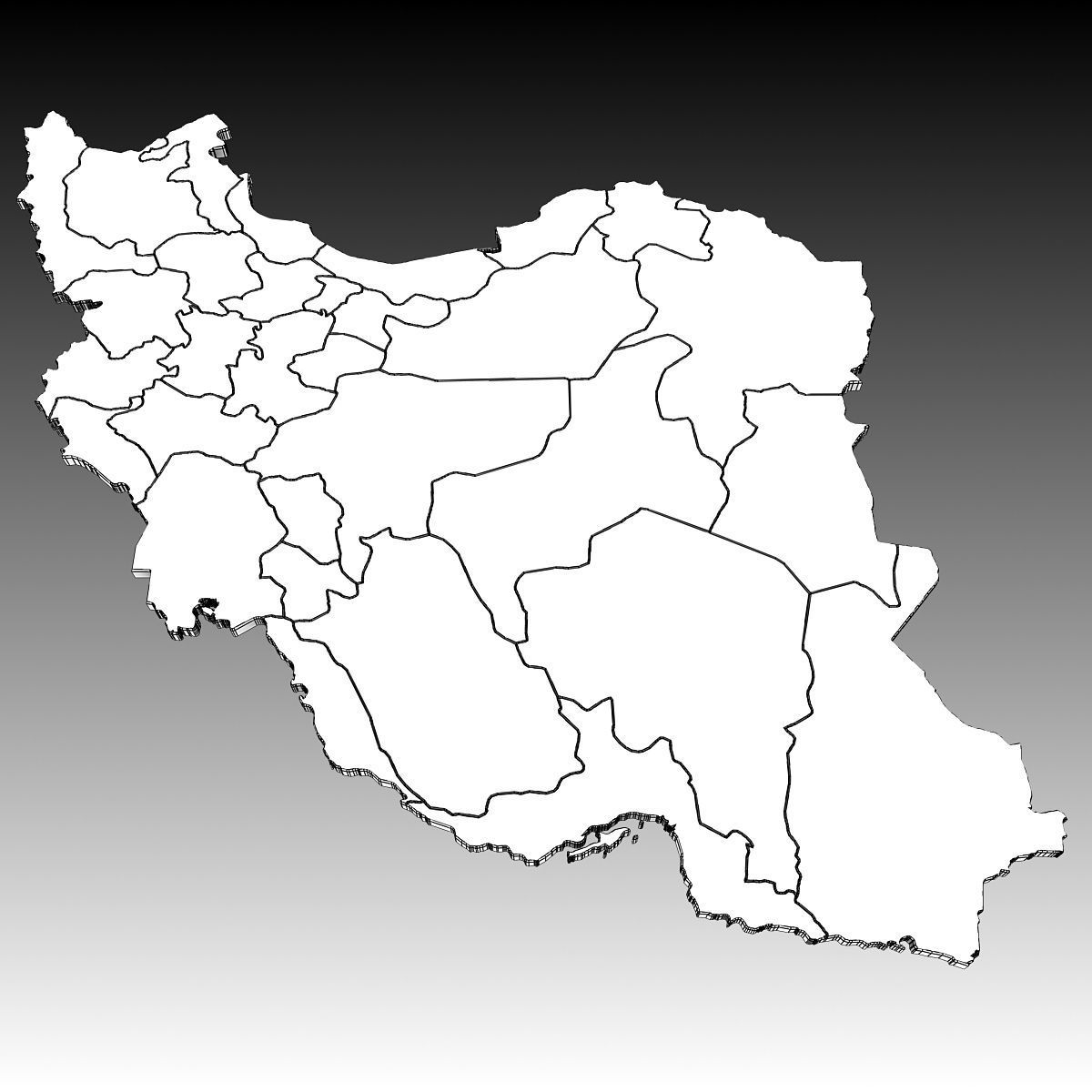 3d Political Map of Iran 3D model_9