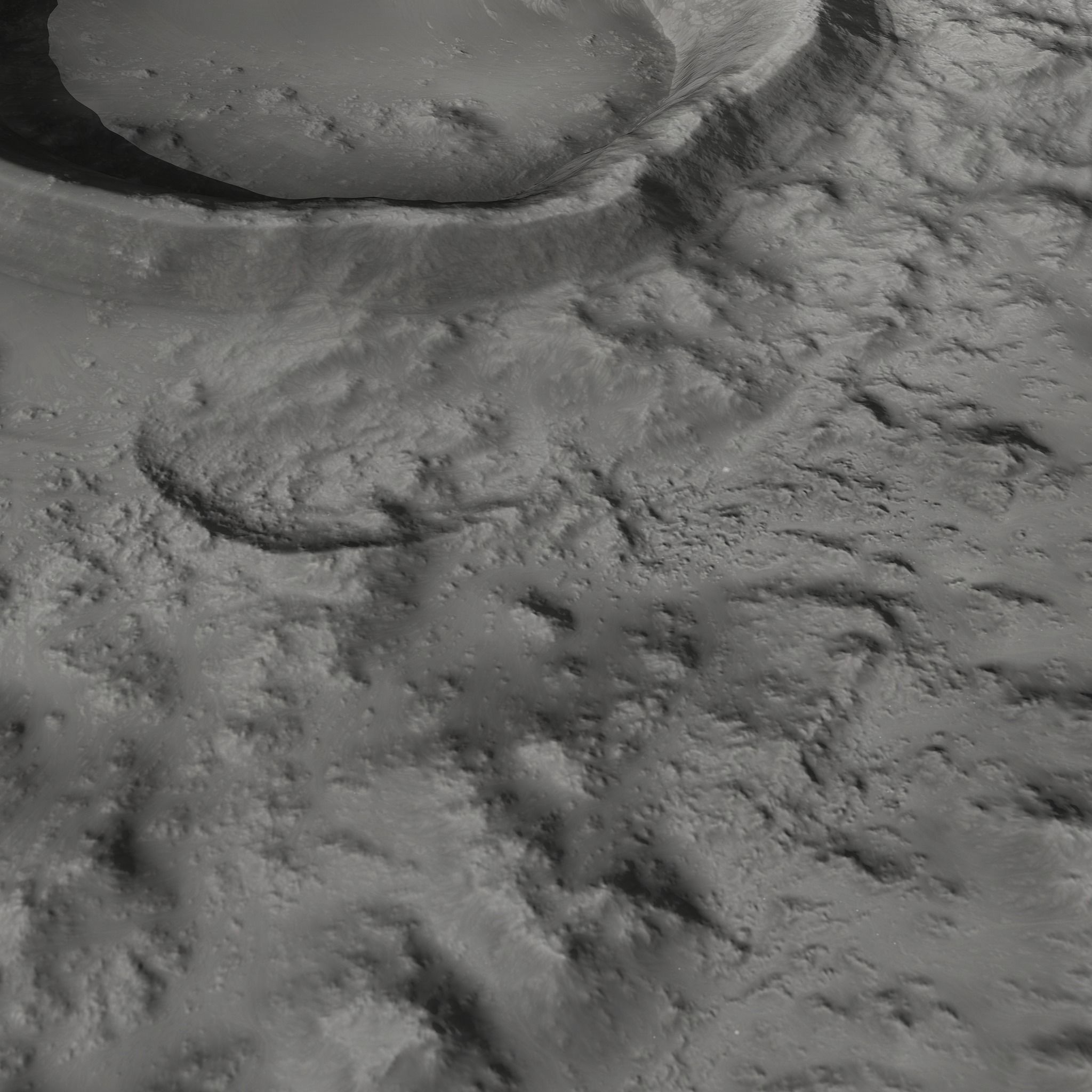 Large-Scale Moon Environment - Craters Low-poly 3D model_4