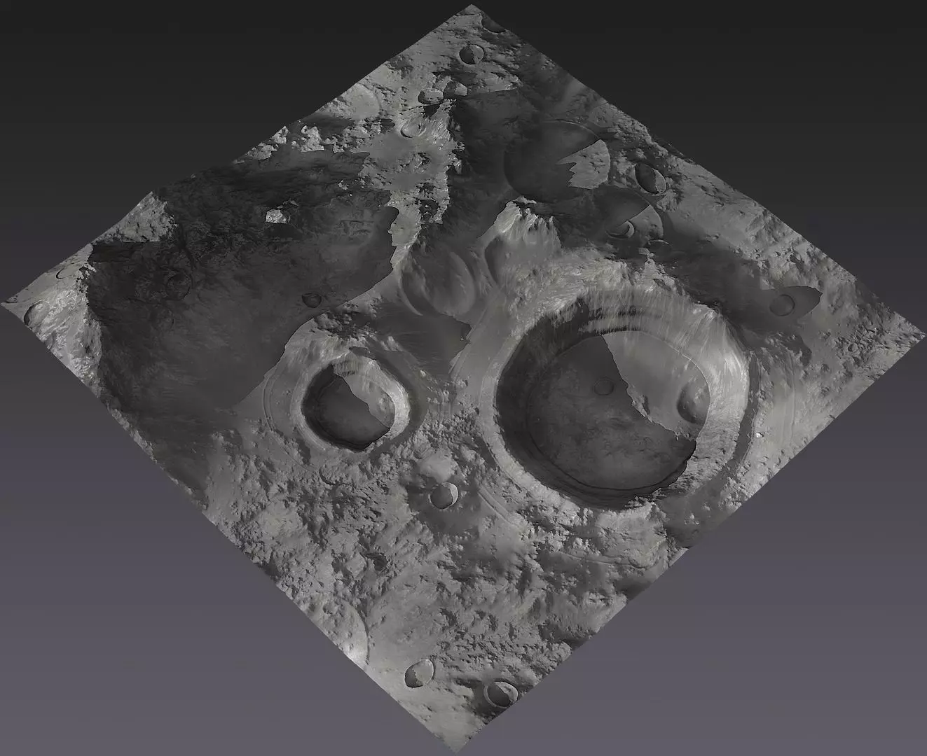 Large-Scale Moon Environment - Craters Low-poly 3D model_0