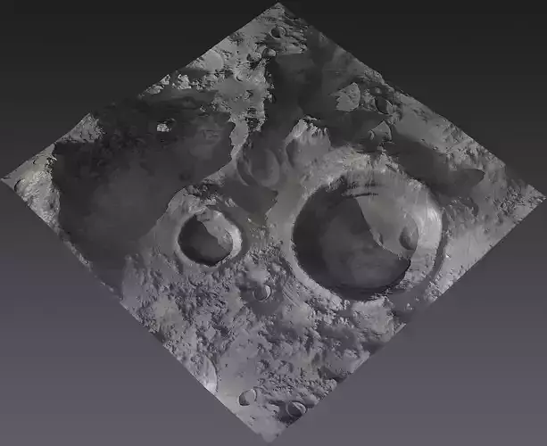 Large-Scale Moon Environment - Craters Low-poly 3D model