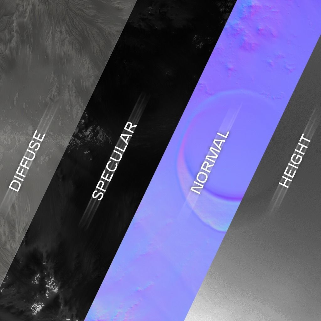 Large-Scale Moon Environment - Craters Low-poly 3D model_5