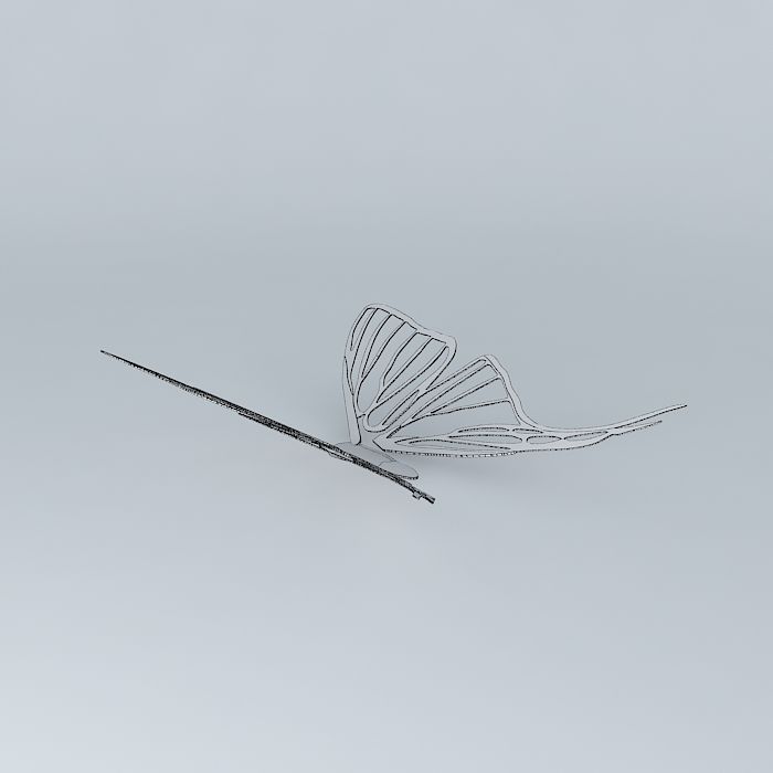 Butterfly Sculpture Free 3D model_3