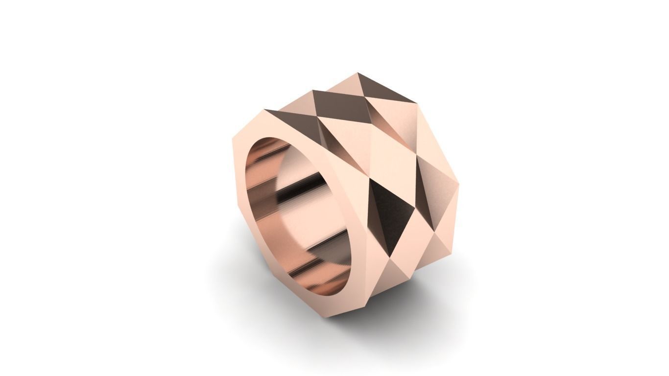 Polygonic Ring 3D print model_6
