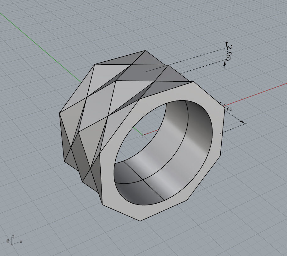 Polygonic Ring 3D print model_12