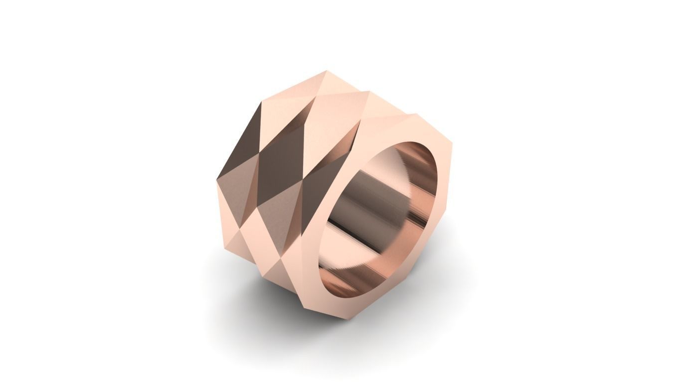 Polygonic Ring 3D print model_7