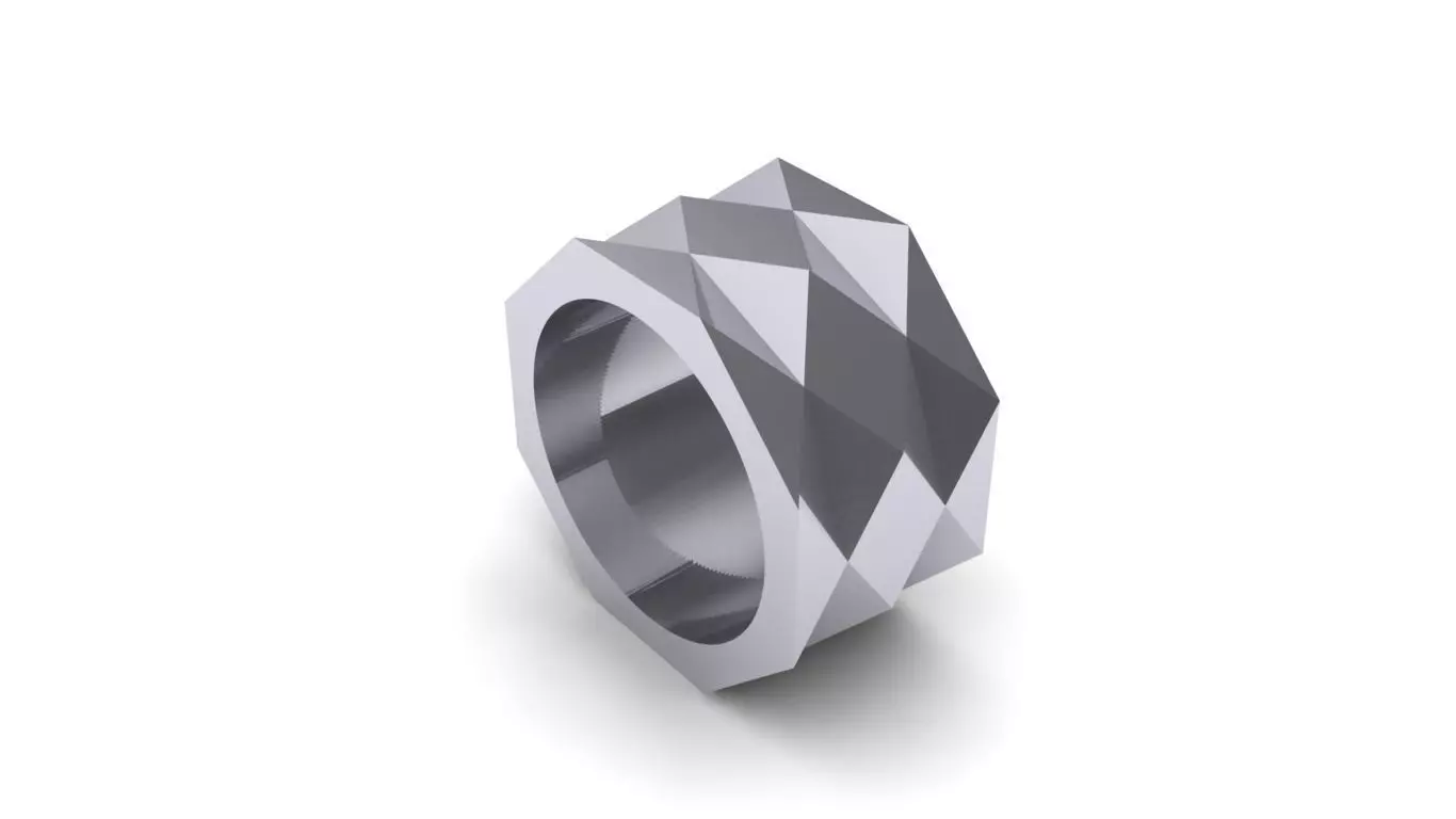 Polygonic Ring 3D print model_0