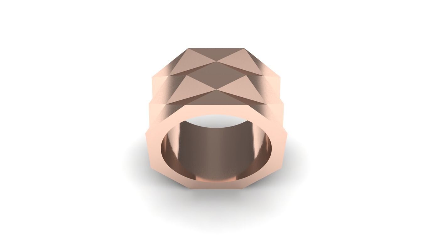 Polygonic Ring 3D print model_8