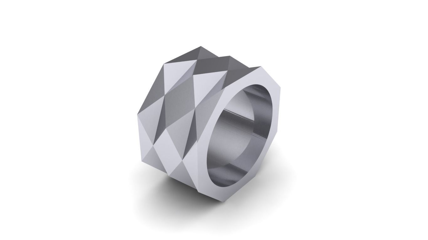 Polygonic Ring 3D print model_1