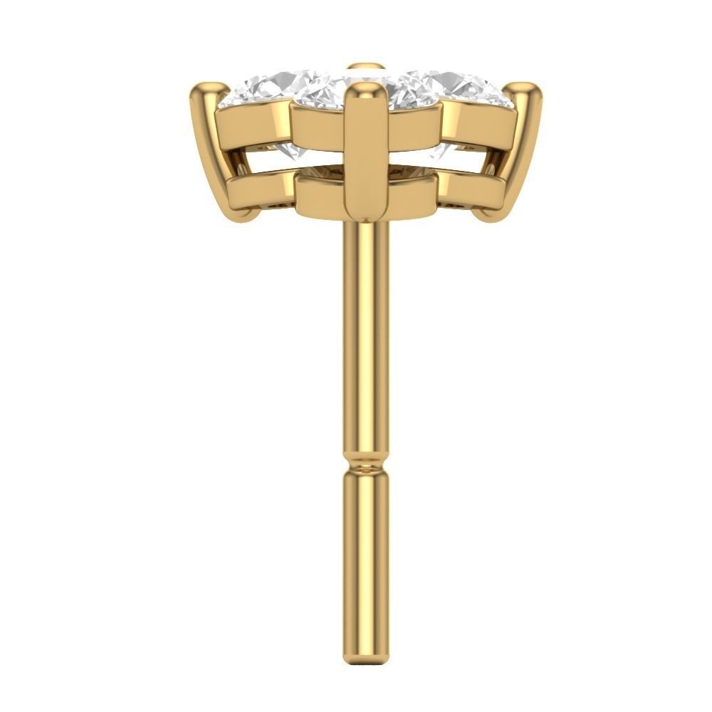 Earring-7 plant stem with two balls 3D print model_2