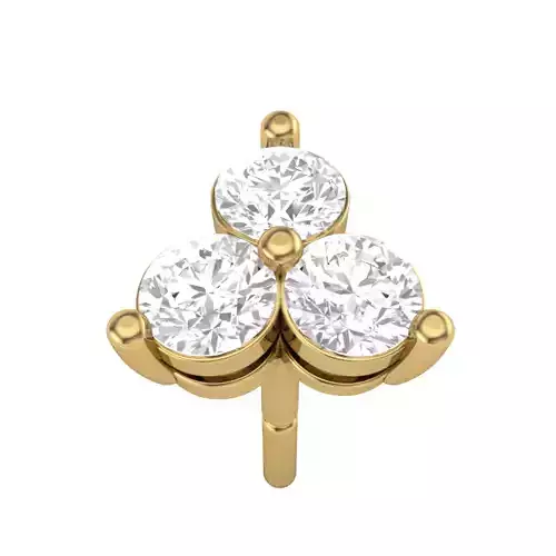 Earring-7 plant stem with two balls