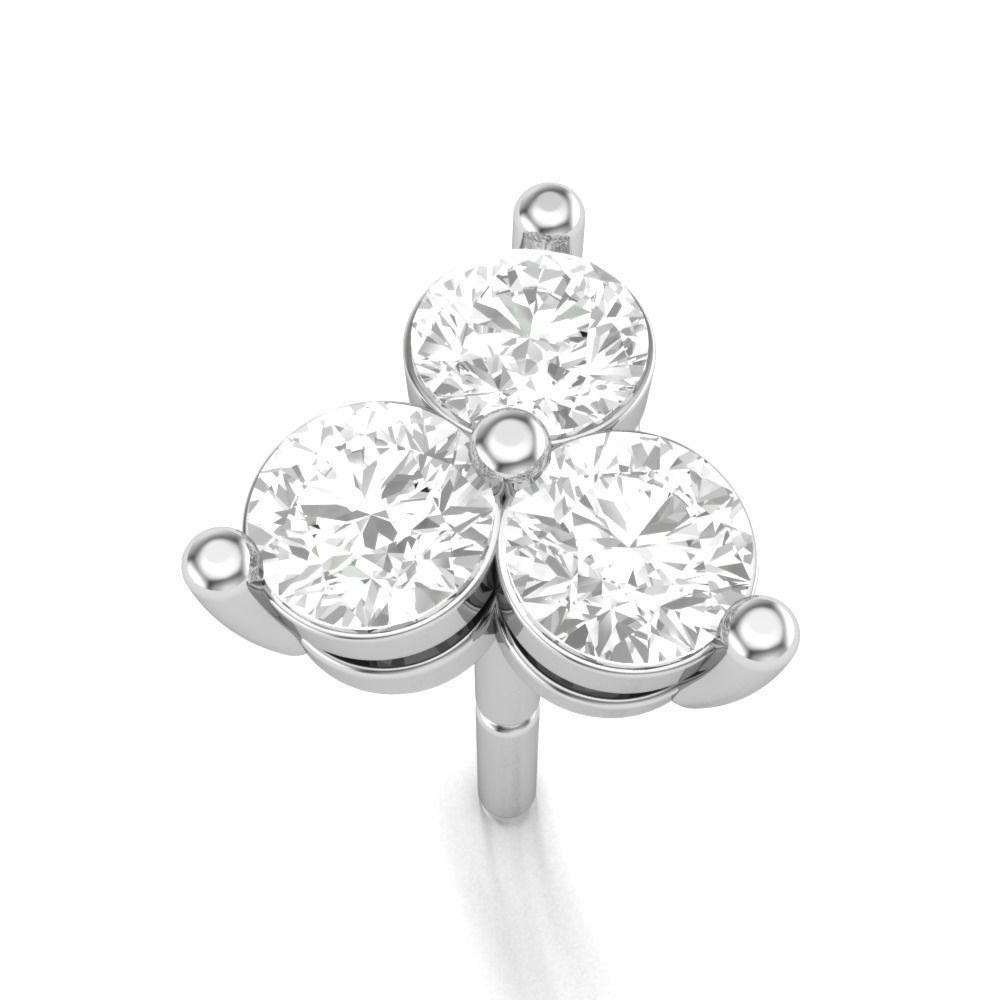 Earring-7 plant stem with two balls 3D print model_1