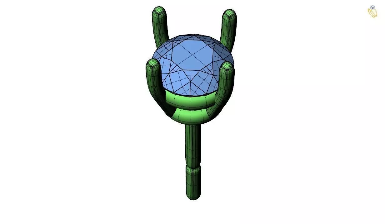 Earring-9 plant with ball in middle 3D print model_0