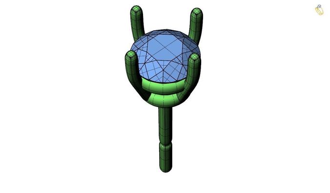 Earring-9 plant with ball in middle 3D print model