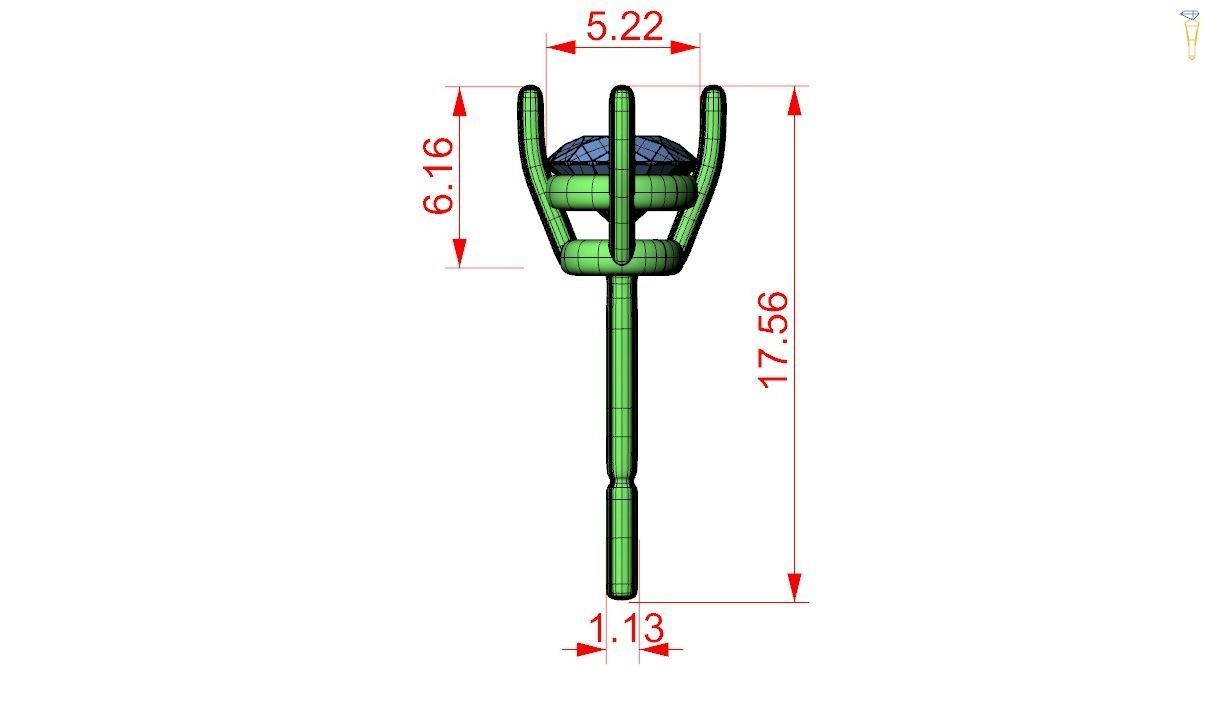Earring-9 plant with ball in middle 3D print model_5