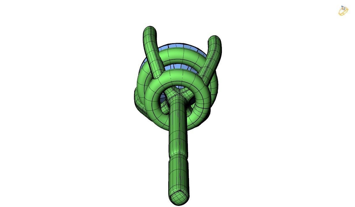 Earring-9 plant with ball in middle 3D print model_3