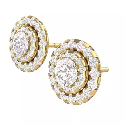 Earring-11 flower on stick