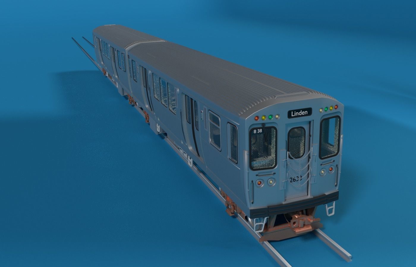 Chicago L Subway train with interior 3D model_3