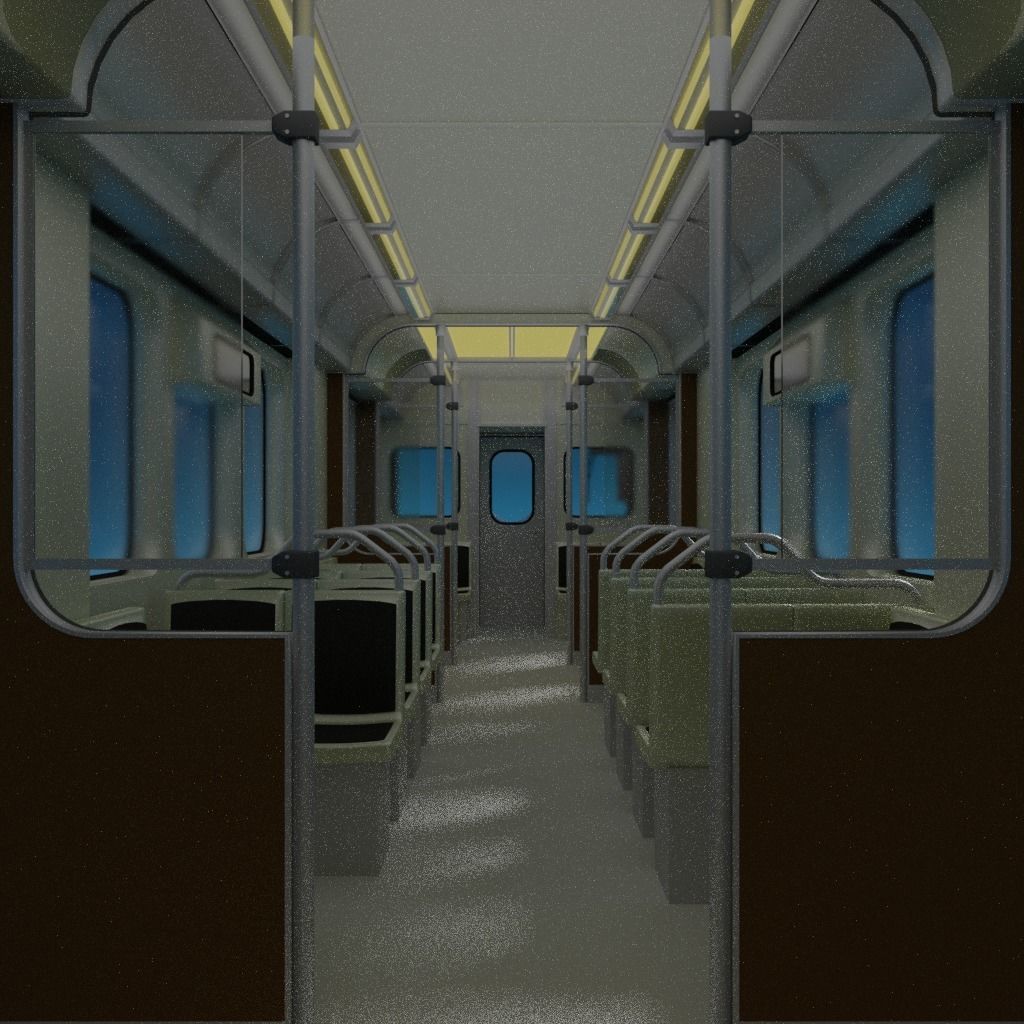 Chicago L Subway train with interior 3D model_6