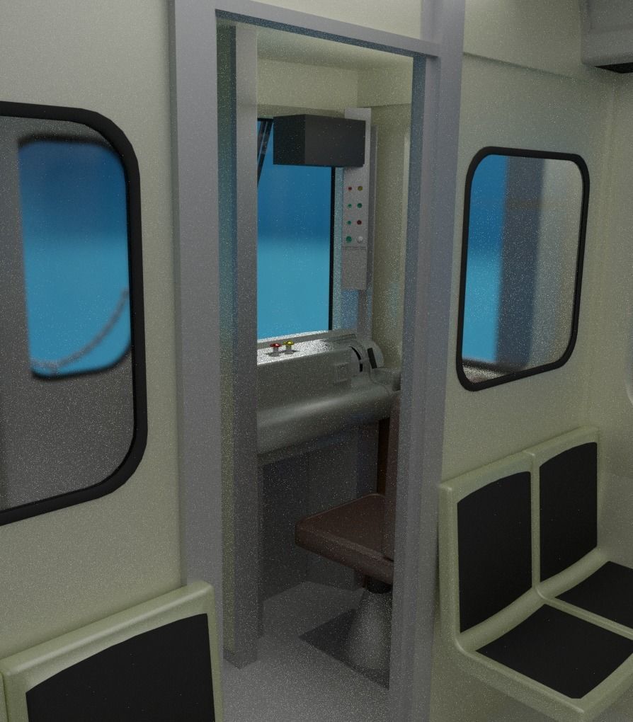 Chicago L Subway train with interior 3D model_7