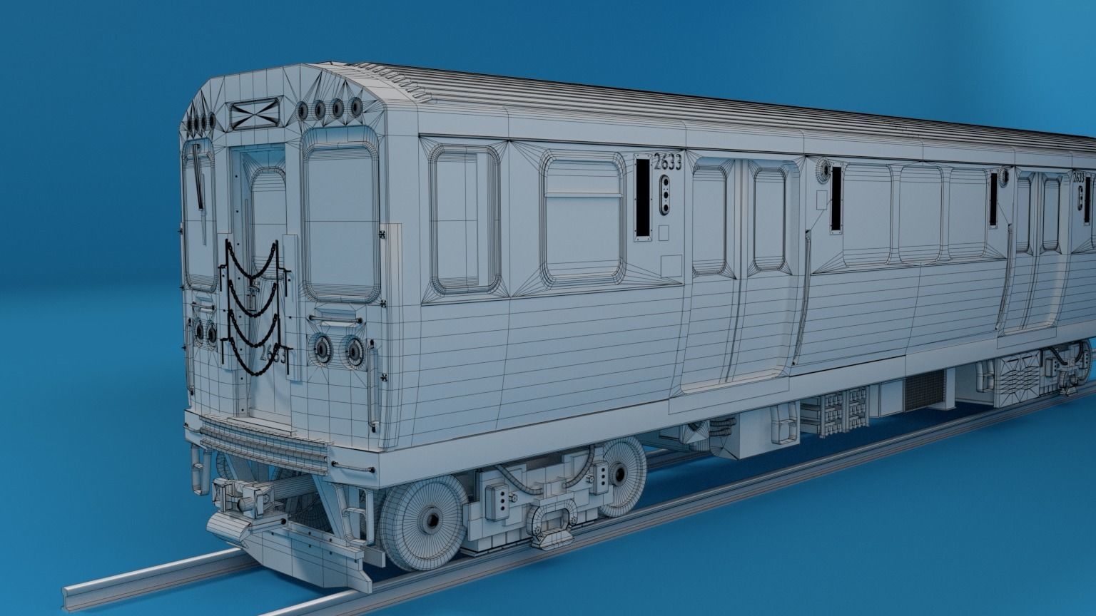 Chicago L Subway train with interior 3D model_8