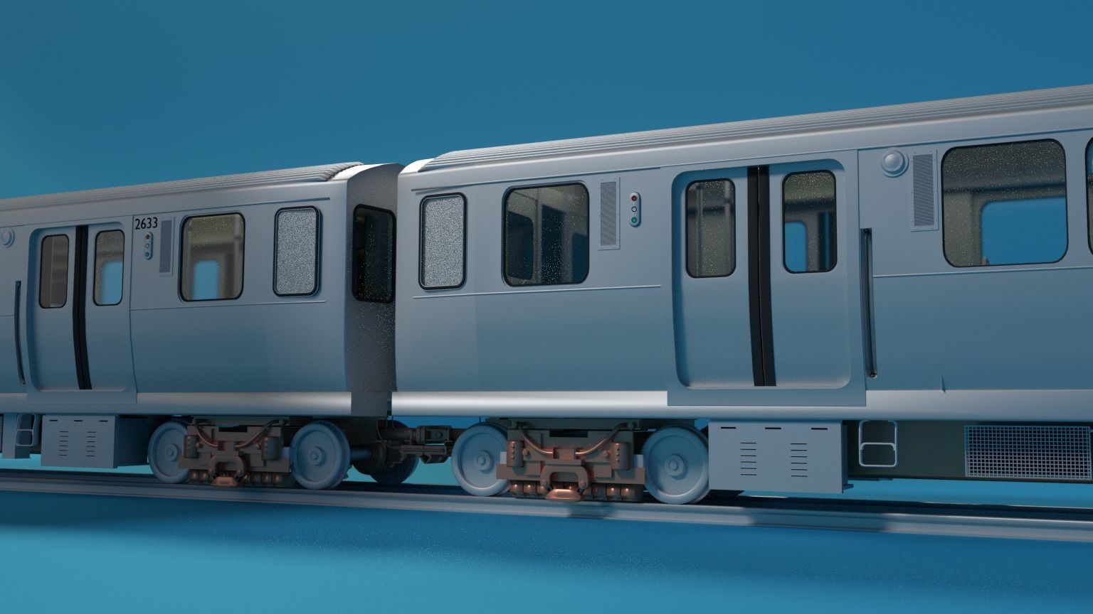 Chicago L Subway train with interior 3D model_4