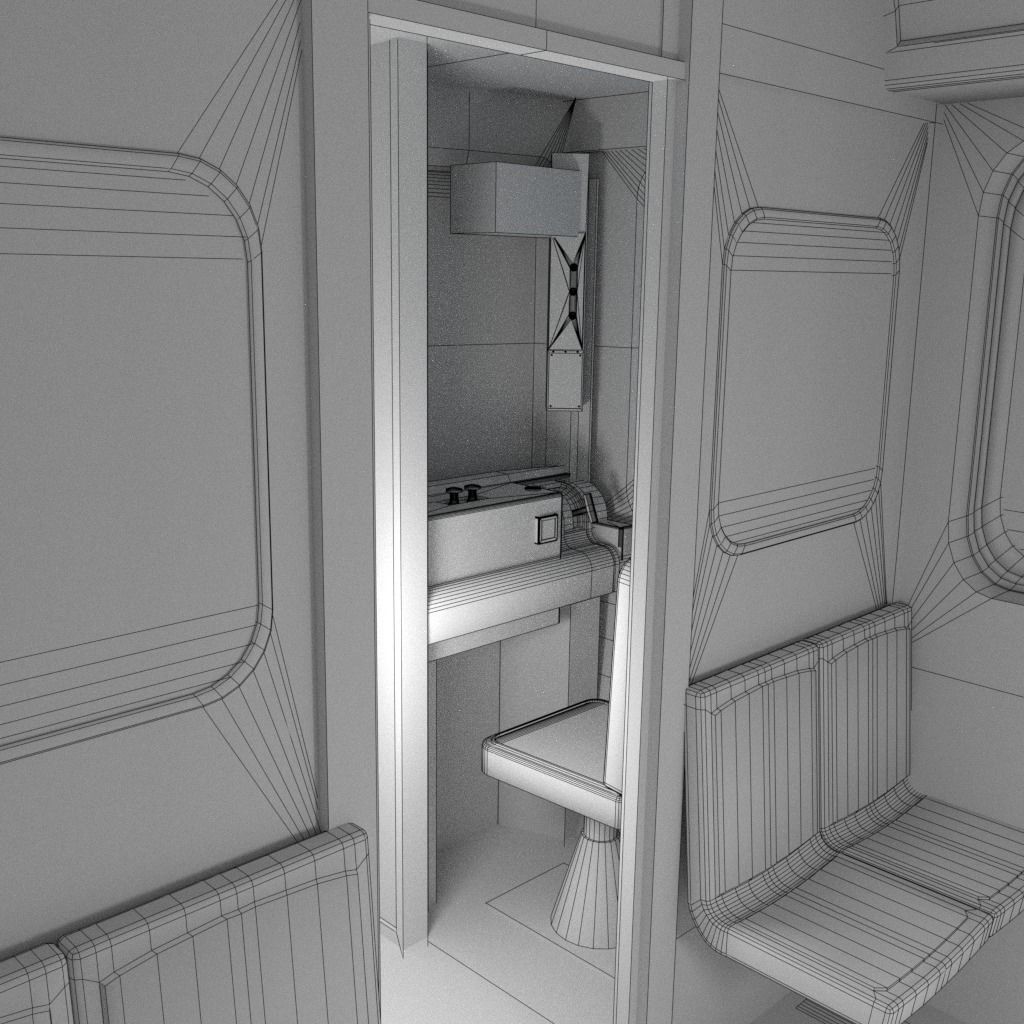 Chicago L Subway train with interior 3D model_12