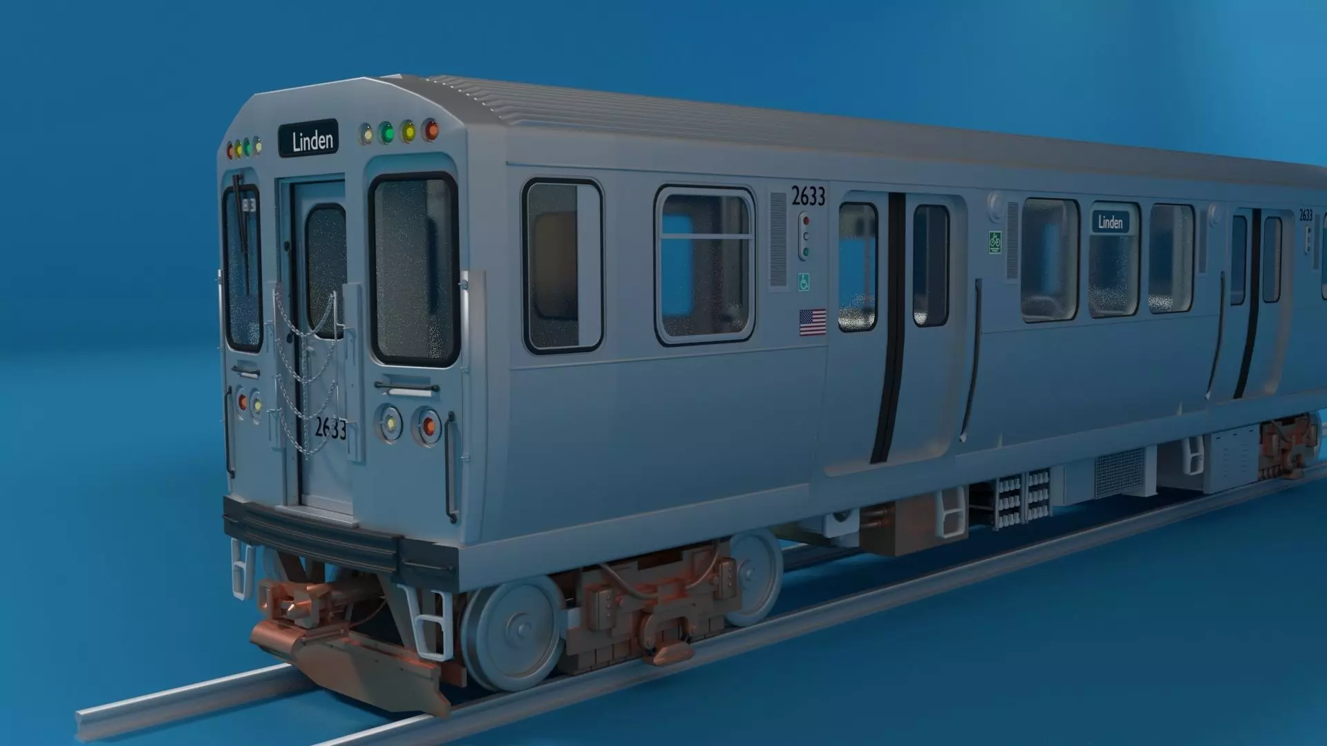 Chicago L Subway train with interior 3D model_0