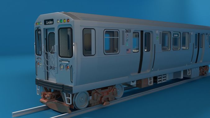 Chicago L Subway train with interior 3D model