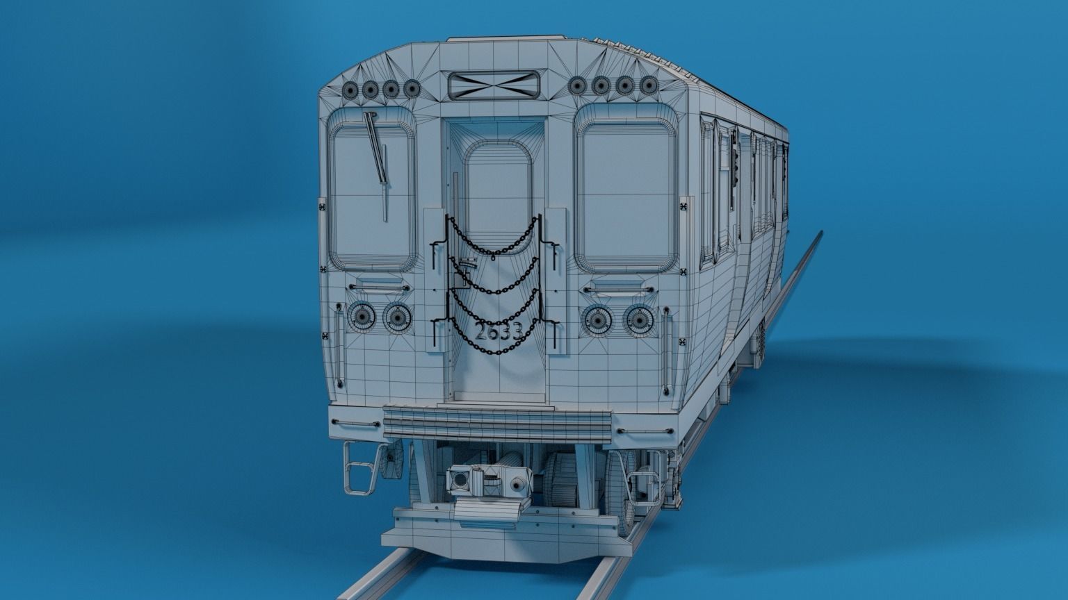 Chicago L Subway train with interior 3D model_9