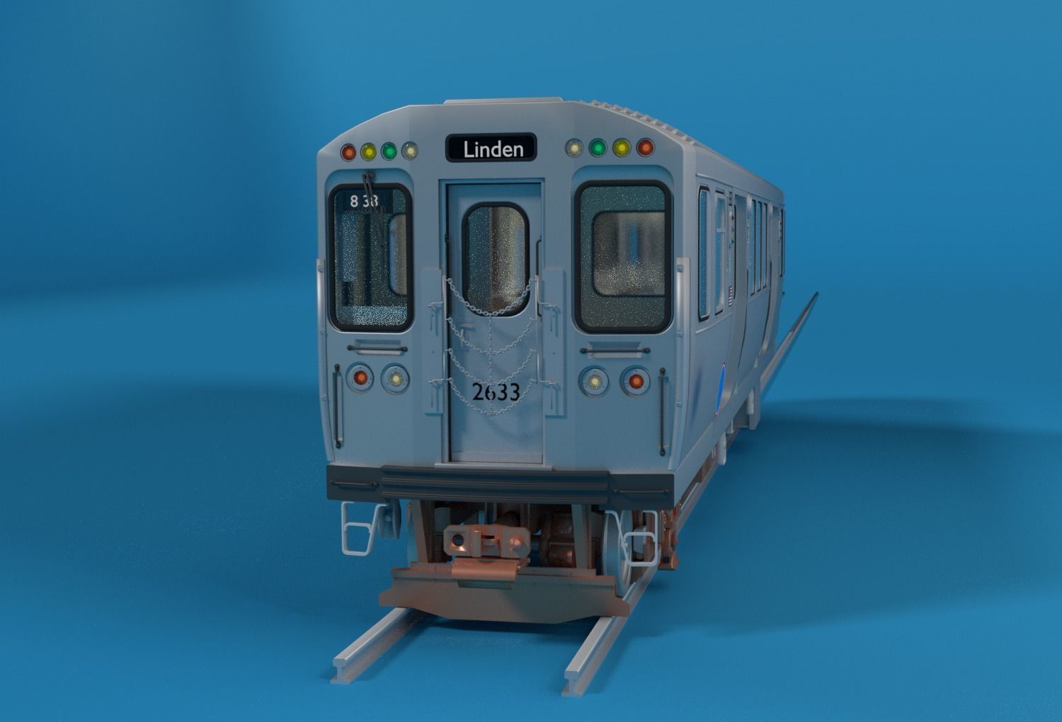 Chicago L Subway train with interior 3D model_1
