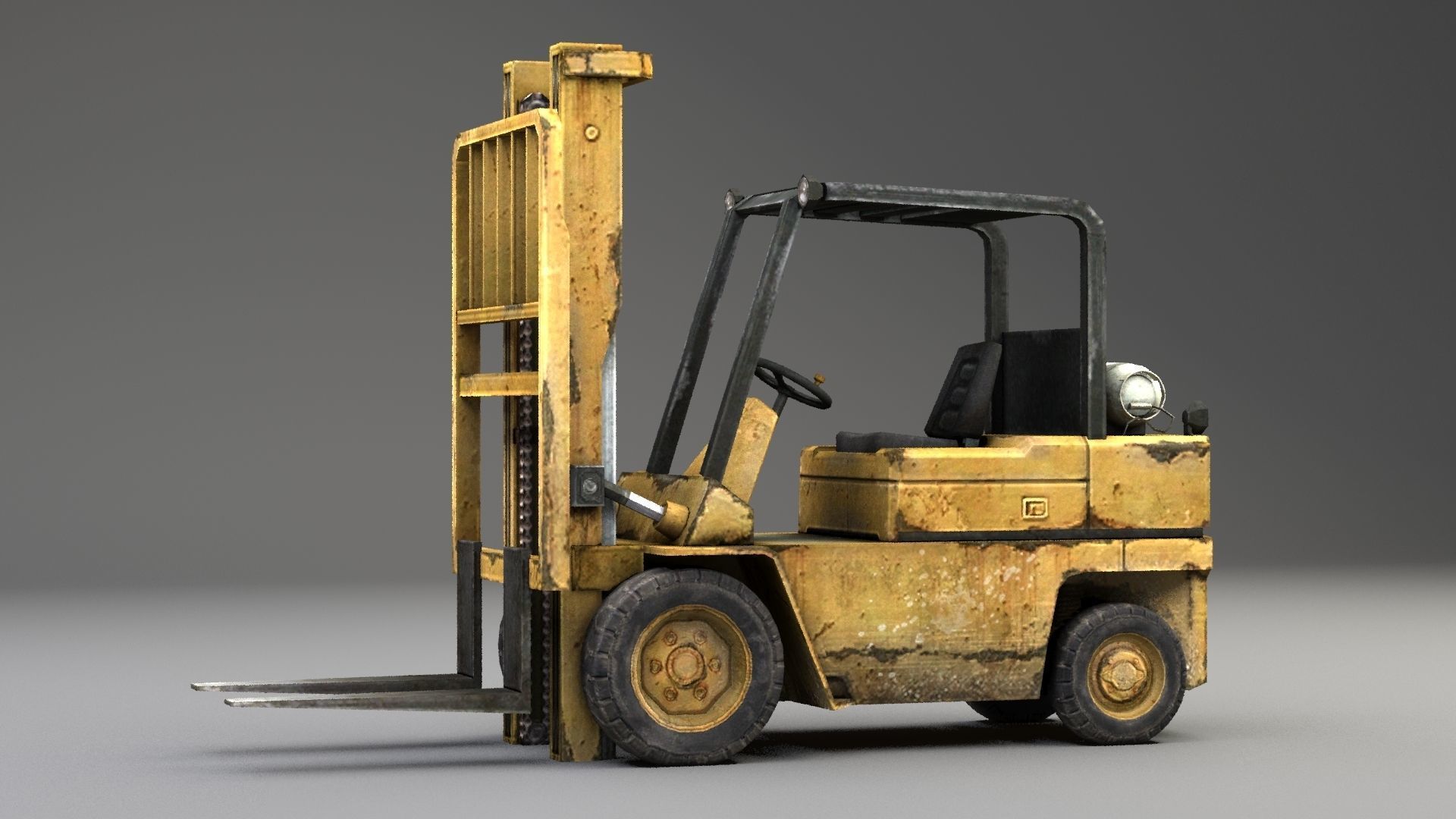 Forklift truck Low-poly 3D model 3D model_4