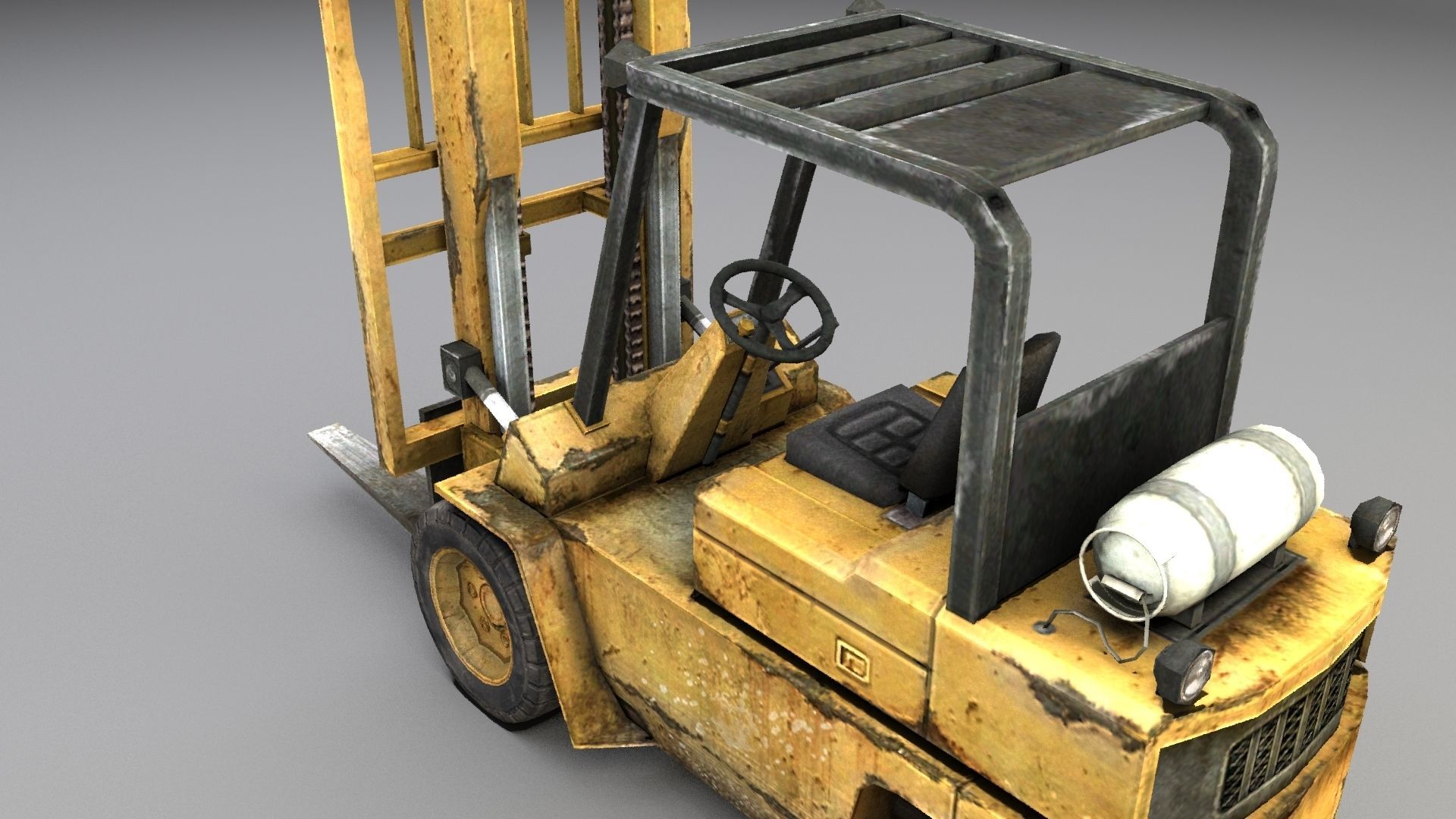 Forklift truck Low-poly 3D model 3D model_6