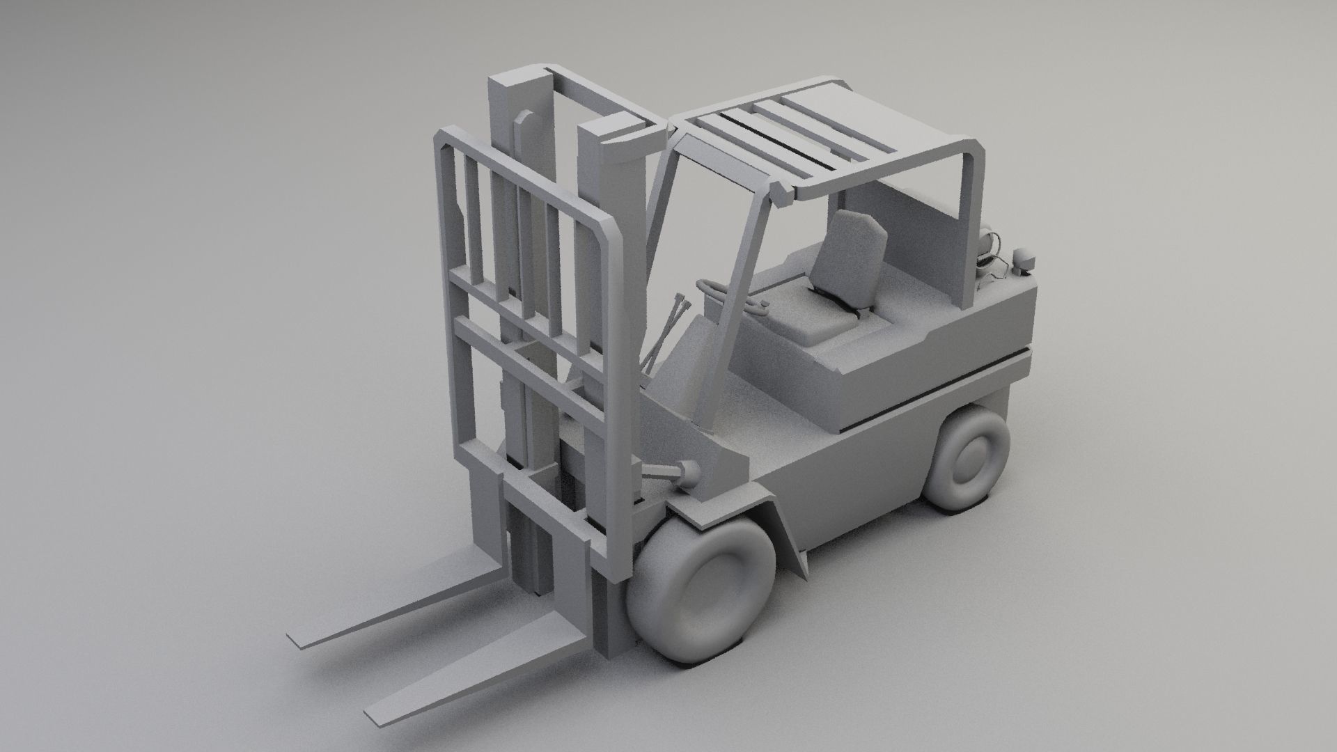 Forklift truck Low-poly 3D model 3D model_7