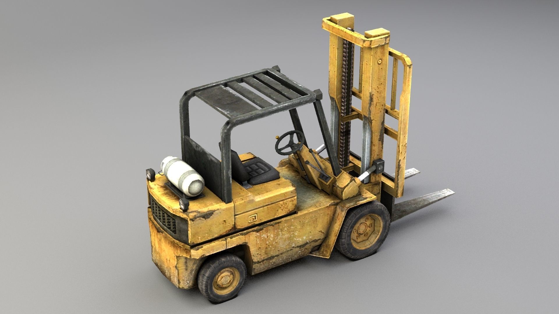 Forklift truck Low-poly 3D model 3D model_1