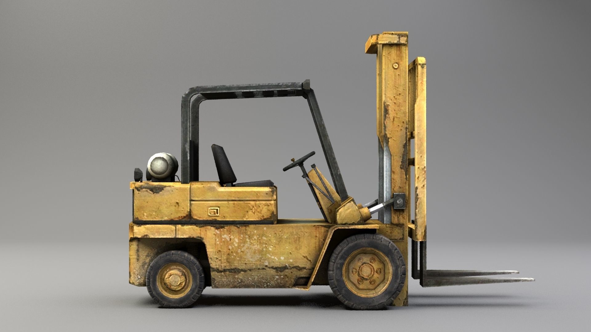 Forklift truck Low-poly 3D model 3D model_2