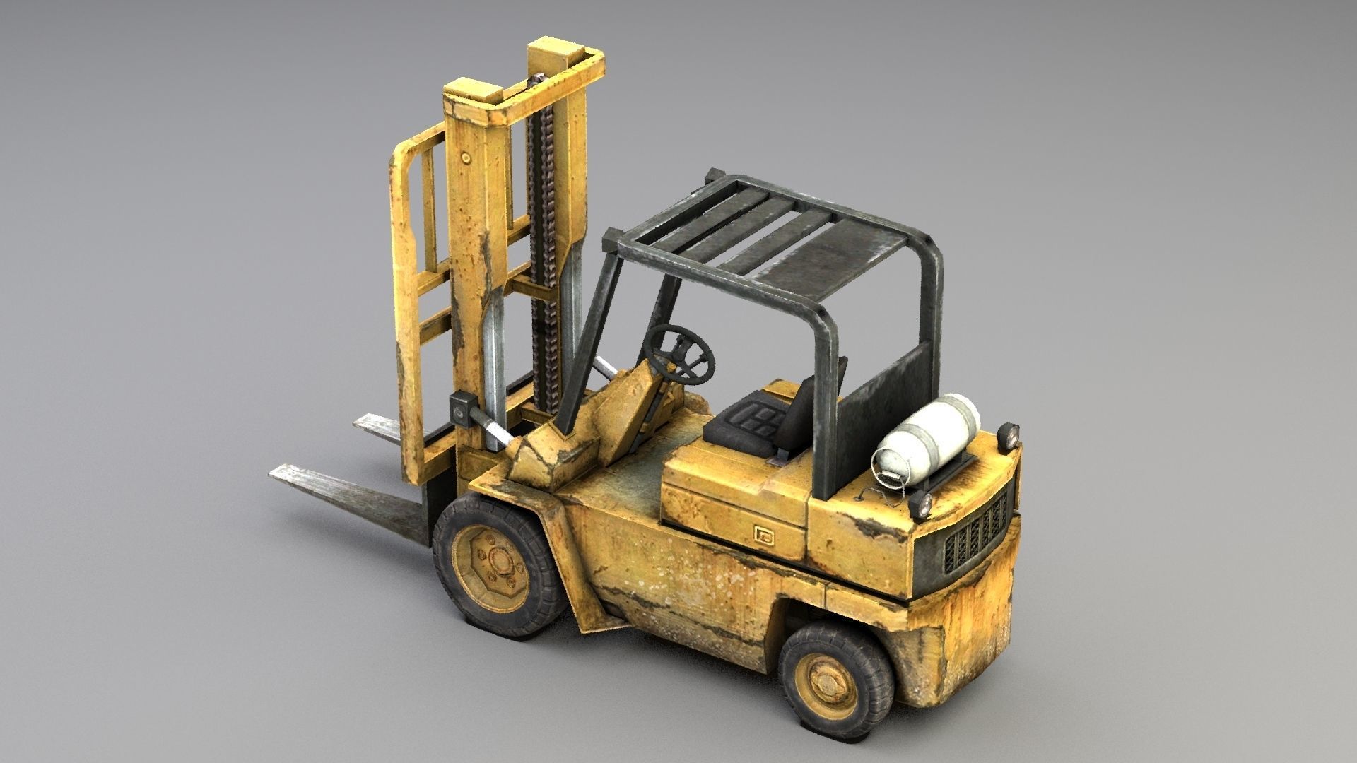 Forklift truck Low-poly 3D model 3D model_5
