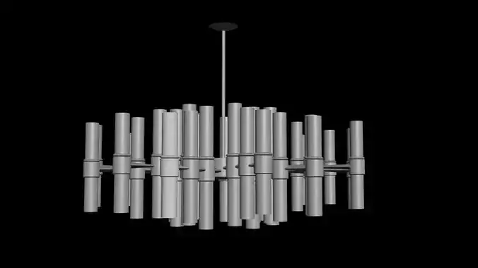 chandelier modern made of metal rods