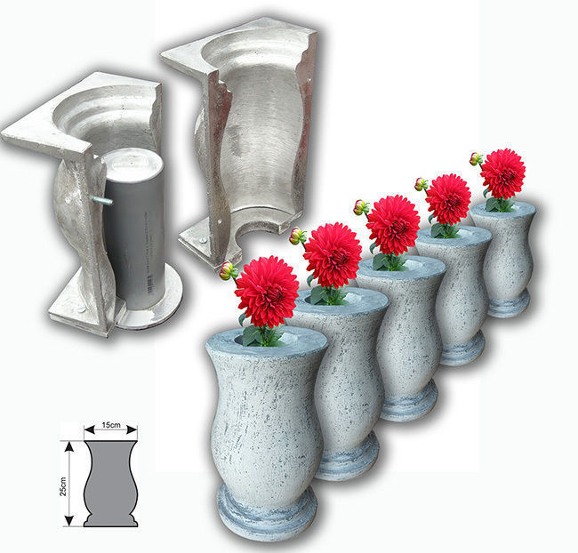 Concrete Vase Mold 3D print model H25cm 3D print model_3